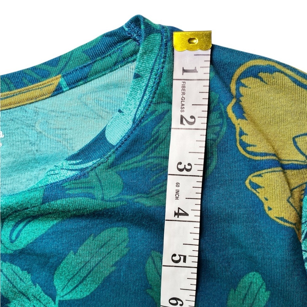 Sonoma Green and Yellow Floral Botanical Cotton Long Sleeve Top - Picture 11 of 13